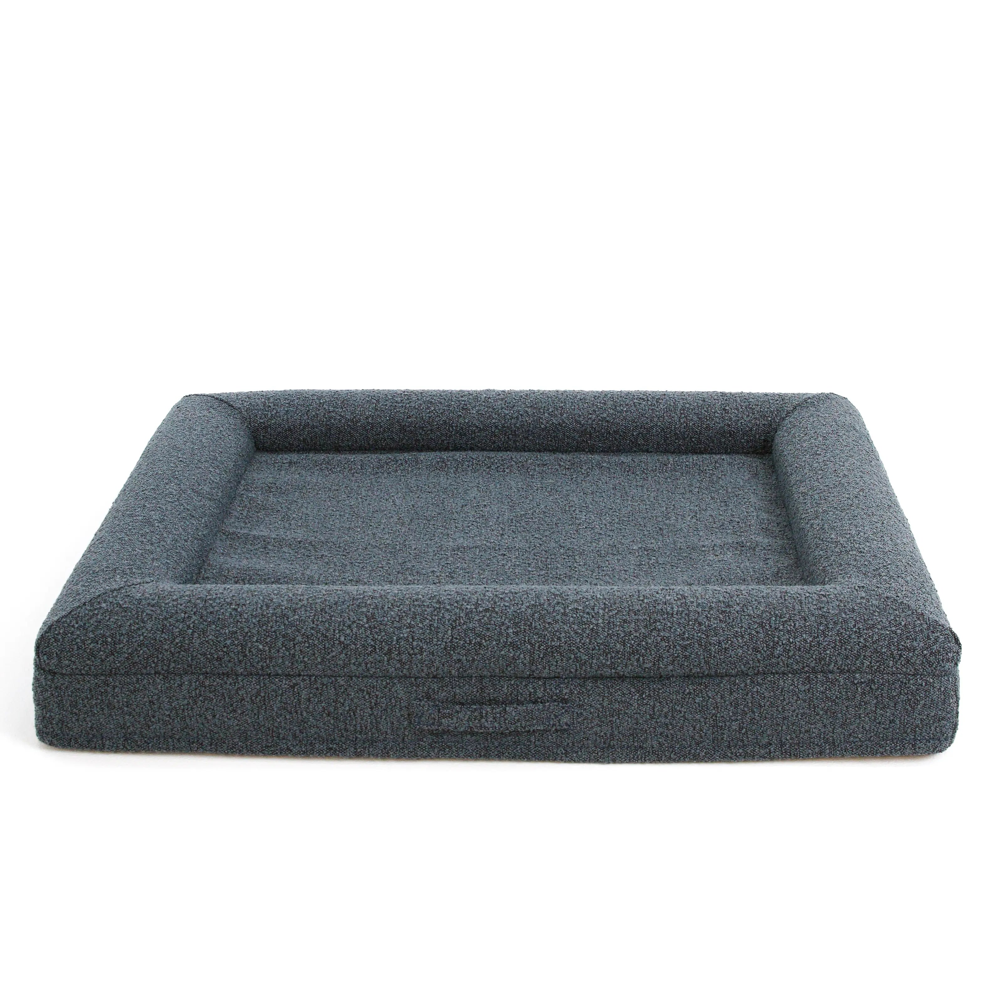 Large Luxury Bouclé Orthopedic Bluewater Dog Bed (Ocean Blue)