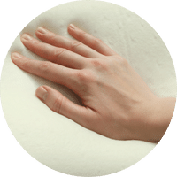Hand pressed into orthopedic memory foam