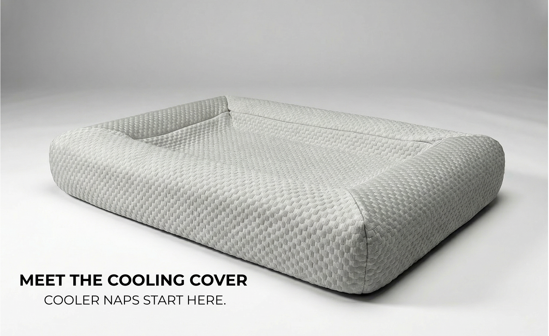 Cooling Dog Bed Cover (Bolster, Light Gray)
