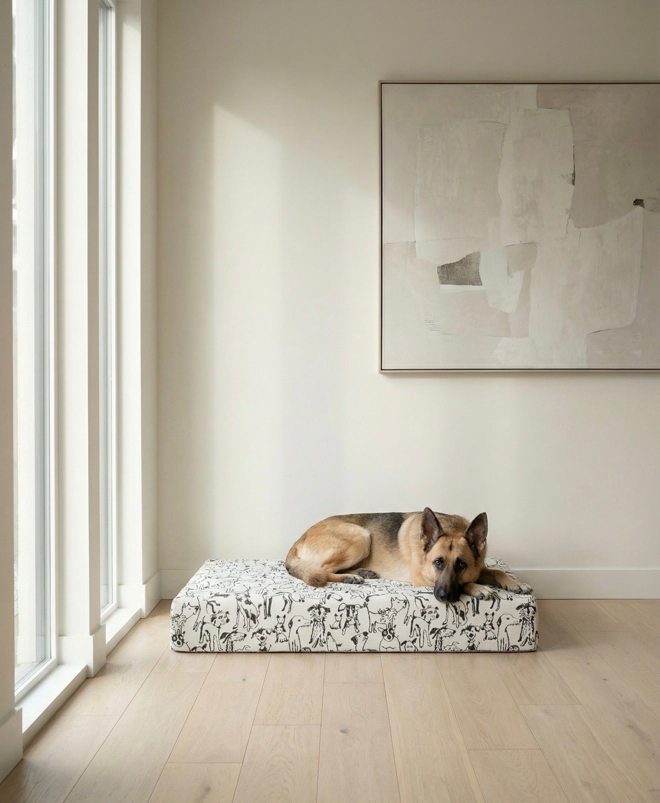Large Orthopedic Dog Bed (Cushion, Dog Print)