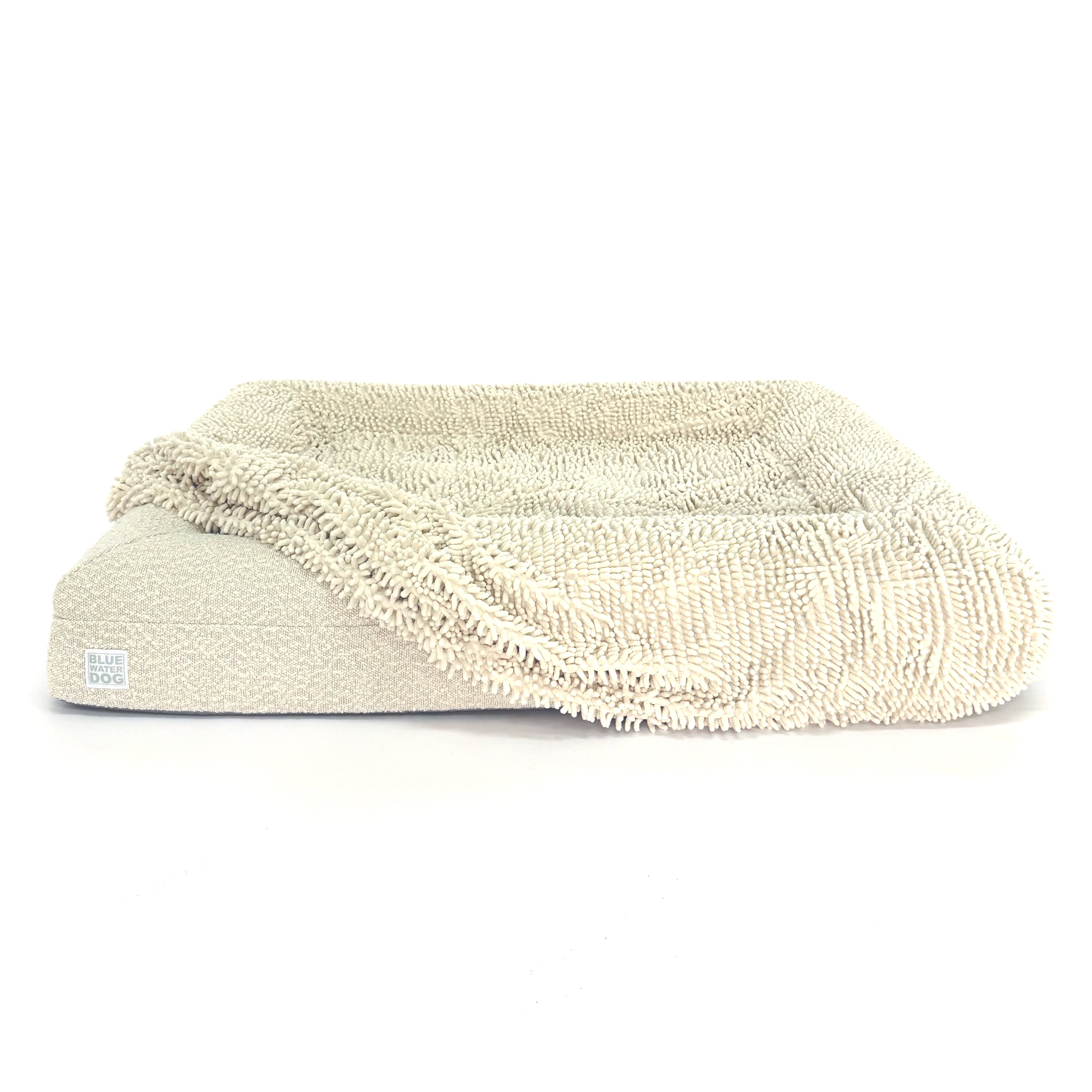 Quick-Dry Towel Dog Bed Cover (Bolster, Cream)