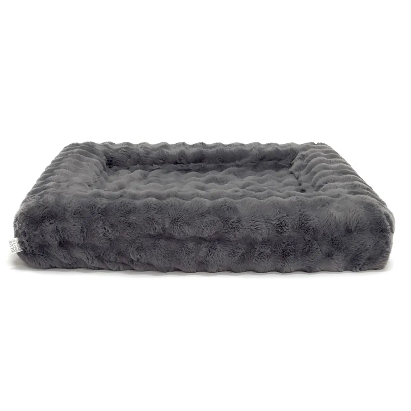 Bolster Dog Bed Calming Faux Fur Cover (Stormy Gray)