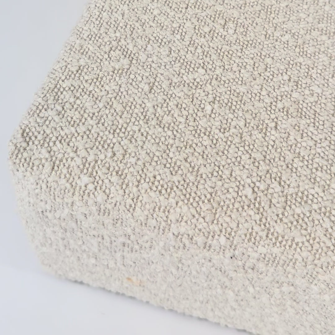 Video of the large boucle cushion bed.